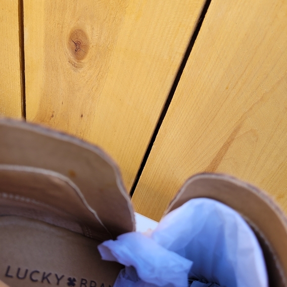 LUCKY BRAND SUEDE ANKLE WEDGE BOOTIES SZ 10 - Picture 16 of 16